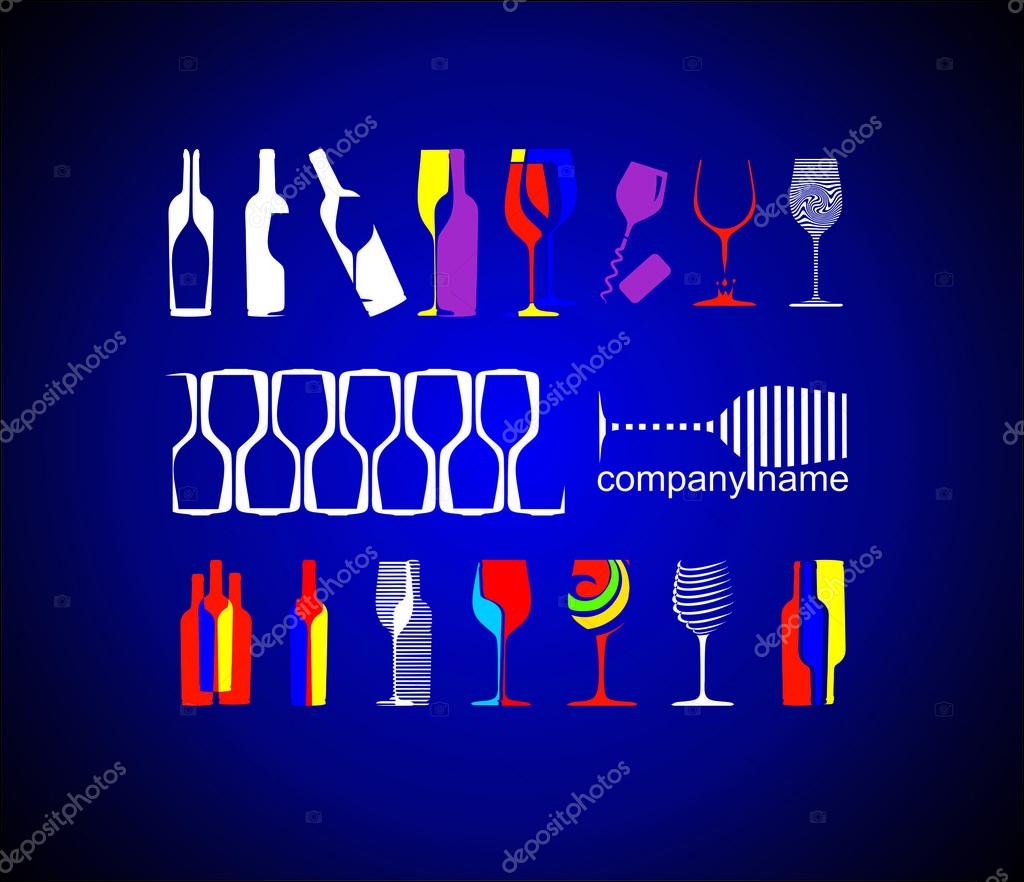 Wine logo, logo for the champagne