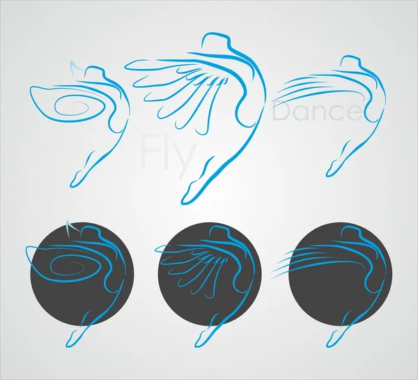Fly, dance logo — Stock Vector