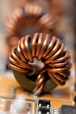 Bir elektronik yazdırılan ferrit halka detay