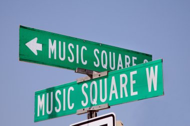 Music Square street sign clipart