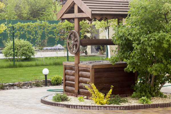 Украинский древний колодец рядом растет вибурнум
