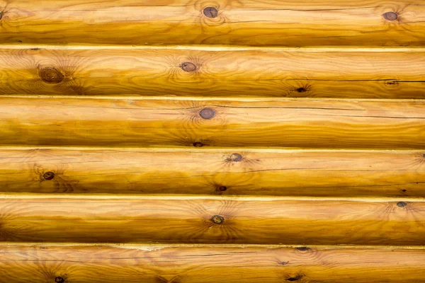 Wall log house with a beautiful texture treated Stock Photo