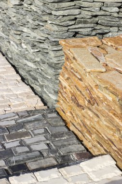 çok renkli mermer Pres Tuğla aralıktaki tepsiler