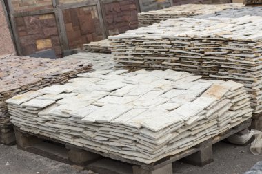 çok renkli mermer Pres Tuğla aralıktaki tepsiler