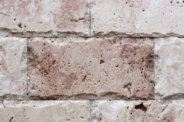 Mermer karşılıklı tuğla yontma yakın çekim dokusuna