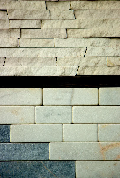 Multicolored marble bricks close-up, sample, background — Stock Photo, Image