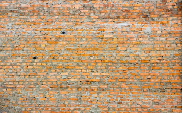 Bir sürü deseni ve rengi olan Eski Kırmızı Tuğla Duvar — Stok fotoğraf