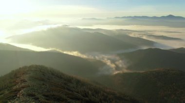 Şafak vakti Hamster Dağı 'nın tepesinden bak..