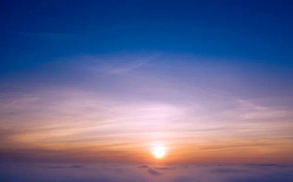 Panorama Céu Vista Aérea Amanhecer Pôr Sol Hora Azul — Fotografia de Stock