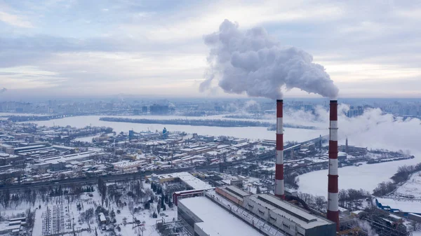 Schädliche Emissionen Die Atmosphäre Verursachen Globale Erwärmung — Stockfoto