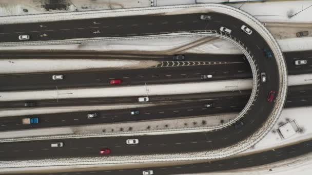 Hyperlapse Time-lapse Traffic on multilevel transport interchanges — Stock Video