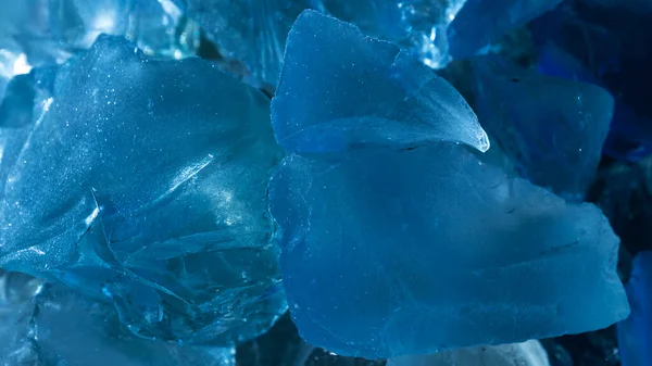 Dekorációs Anyag Kertészkedéshez Kék Vulkáni Üveg Nagy Macskakövek Közelkép Textúra — Stock Fotó