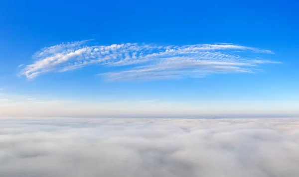 Sonnenaufgang Über Den Wolken Blick Aus Dem Cockpit Oder Der — Stockfoto