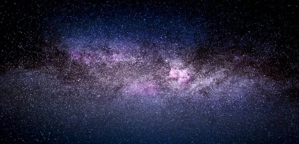 Barevná Mléčná Dráha Jasná Krajina Noční Letní Hvězdné Oblohy Modrá — Stock fotografie