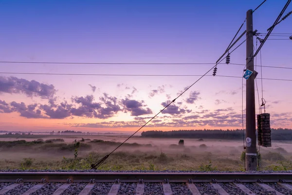 Fast Movement Railway Line Concept Rail Delivery Travel Speed Empty — Stock Photo, Image