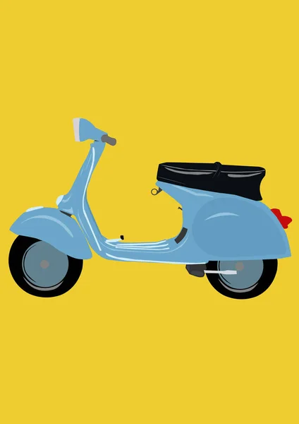 Old Blue Scooter Italian Scooter Italy Illustration Vintage Style — Stock Photo, Image