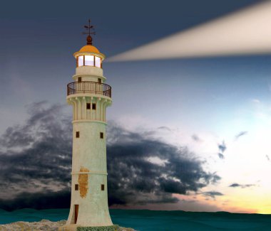 Sahildeki deniz feneri