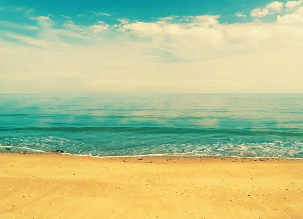 Vlna Modrého Oceánu Písečné Pláži — Stock fotografie