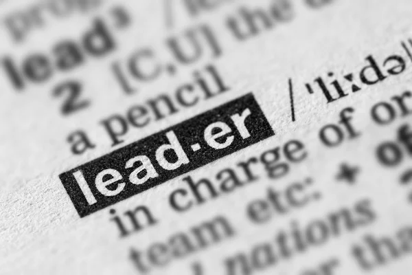 Líder Definición Palabra Texto — Foto de Stock