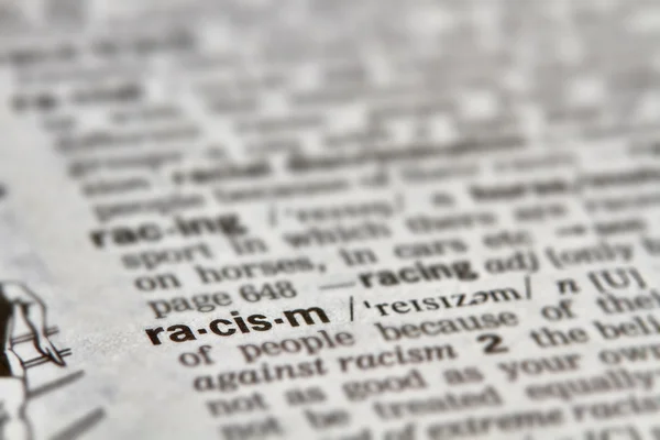 Racismo Palavra Definição Texto — Fotografia de Stock