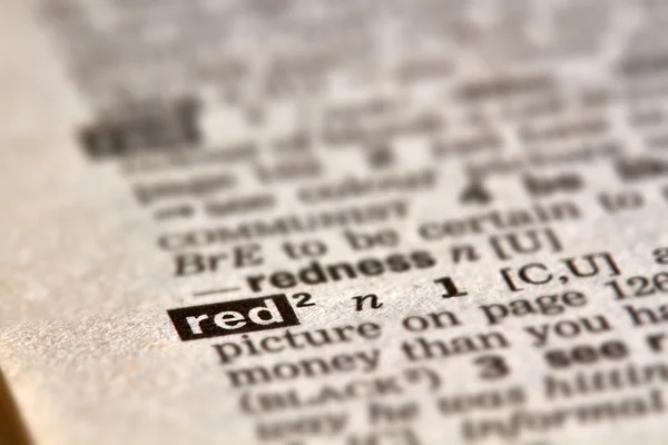 Texto de definição de palavra vermelha — Fotografia de Stock