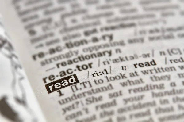 Ανάγνωση λέξη ορισμό κειμένου — Φωτογραφία Αρχείου