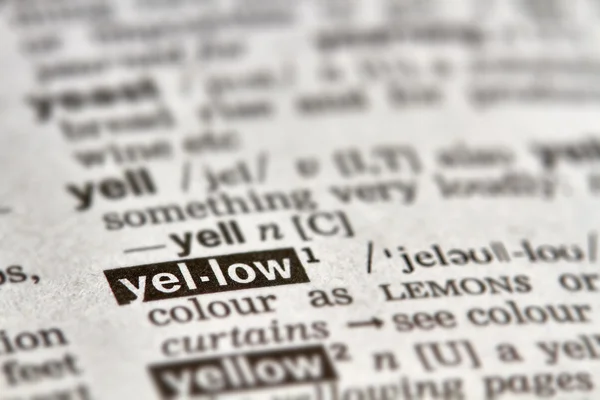 Текст определения жёлтого слова — стоковое фото