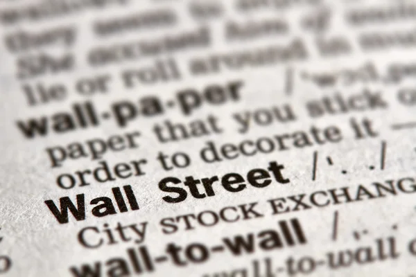 Определение слова Уолл-стрит — стоковое фото
