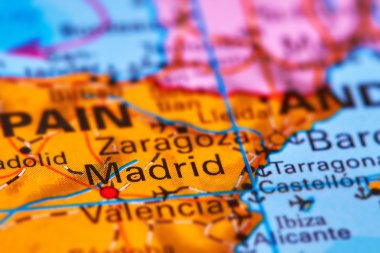 Madrid, İspanya sermaye City harita üzerinde