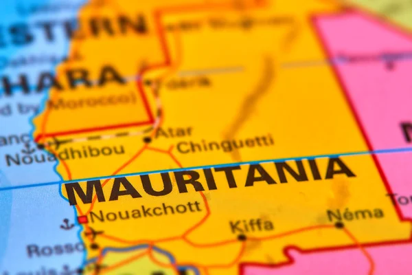 Mauritania en el mapa — Foto de Stock