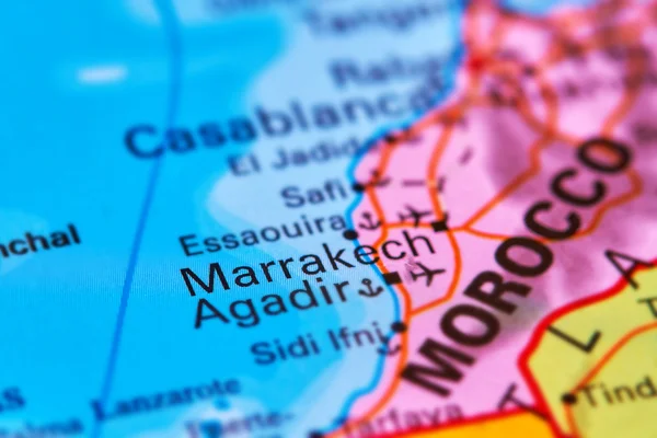 Marrakech stad på kartan — Stockfoto