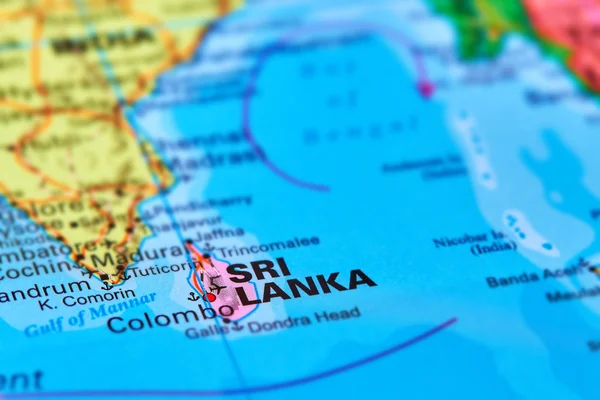 Sri Lanka, País insular en el mapa — Foto de Stock