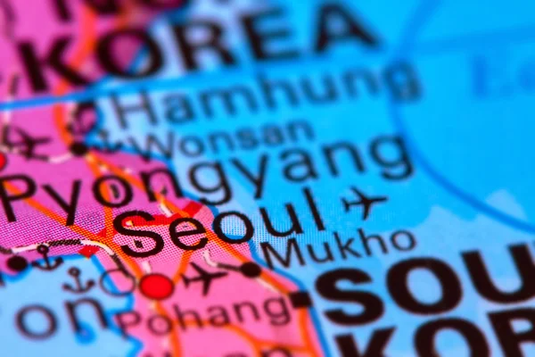 Seoul, Capital City of South Korea on the Map — Stock Photo, Image