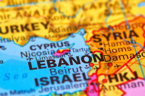 レバノン地図上で — ストック写真