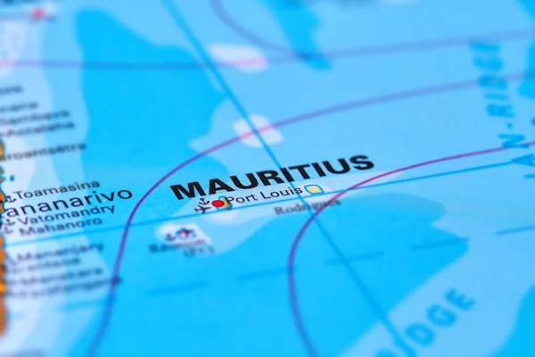 Isla Mauricio en el mapa — Foto de Stock