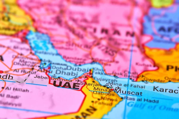 Förenade Arabemiraten på kartan — Stockfoto