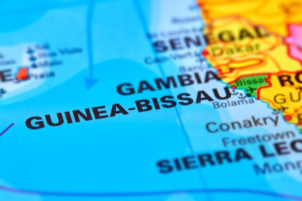 Guinea-Bissau en el mapa — Foto de Stock