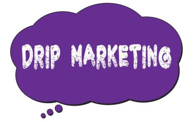 Mor düşünce bulutu üzerine yazılmış DRIP MARKETING metni.