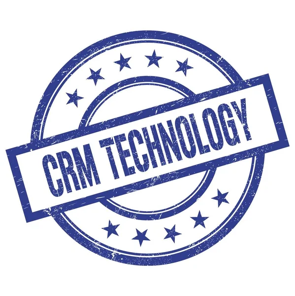 Crm Technologia Tekst Napisany Niebieskim Okrągłym Stemplu Kauczukowym Vintage — Zdjęcie stockowe