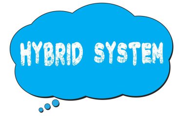 Mavi bir düşünce bulutu üzerine yazılmış HYBRID SİSTEM metni.
