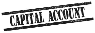 Siyah grungy dikdörtgen vintage pul üzerinde CAPITAL ACCOUNT metin.