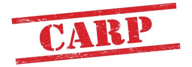 Kırmızı grungy vintage kauçuk damgalı CARP metni.