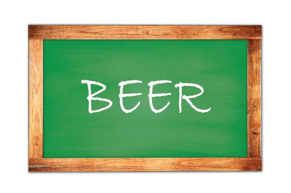 Текст Beer Написаний Зеленій Дерев Яній Рамці Шкільної Дошки — стокове фото