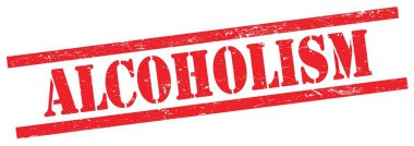 Kırmızı grungy dikdörtgen vintage damga üzerinde ALCOHOLISM metin.