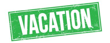 Yeşil grungy dikdörtgen damga işareti üzerinde tatil metni.