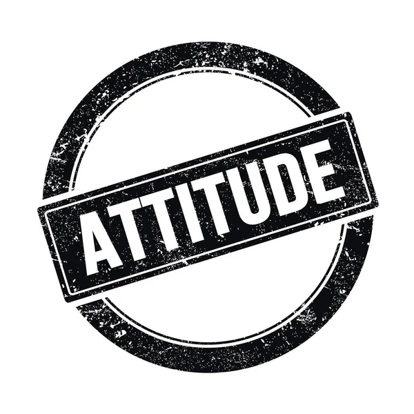 Attitude Tekst Sort Grungy Runde Vintage Stempel - Stock-foto