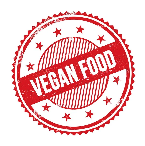 Vegan Food Texte Écrit Sur Zigzag Zigzag Rouge Bordures Rond — Photo