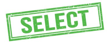 Yeşil grungy vintage dikdörtgen damgalı SELECT metin.