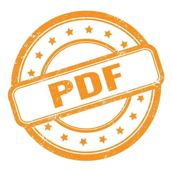 Pdf Text Auf Orange Grungy Vintage Rubber Stamp — Stockfoto