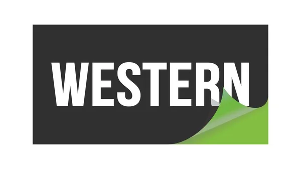 Westernテキスト黒緑のステッカースタンプ — ストック写真